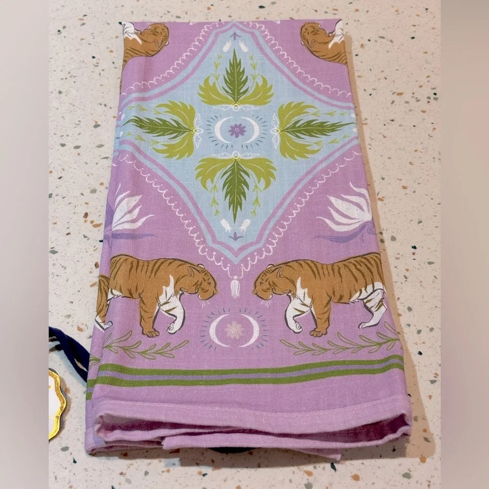 Moon Tiger Tea Towel by Artist Laura‎ Marr